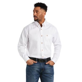 Ariat Solid Twill Classic Fit Shirt Bele | mnAgwHPU