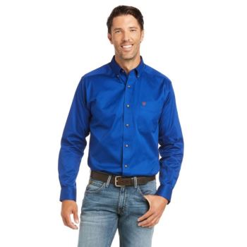 Ariat Solid Twill Fitted Shirt Ultramarine | zHOWcFvV