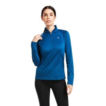 Ariat Sunstopper 2.0 1/4 Zip Baselayer Modre | zyrTkFzh