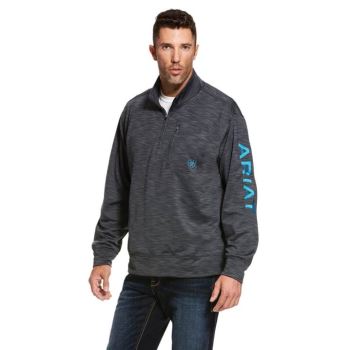 Ariat Team Logo 1/4 Zip Sweatshirt Temno Sive | N926txGn