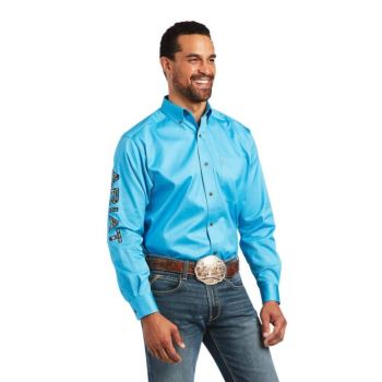 Ariat Team Logo Twill Classic Fit Shirt Riviera /Leather Tool | YBbGhLqb