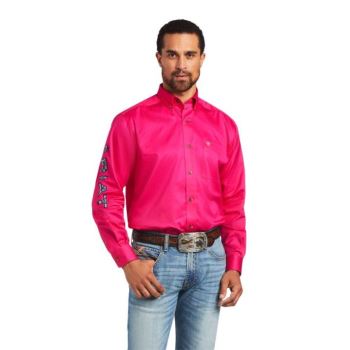 Ariat Team Logo Twill Classic Fit Shirt Roza | ZLV3JgHh