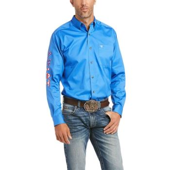 Ariat Team Logo Twill Fitted Shirt Sea Scape | x2bEjfej