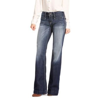 Ariat Trouser Mid Rise Stretch Entwined Wide Leg Jean Marine | 19W7rz7d