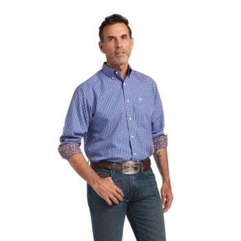 Ariat Wrinkle Free Cairo Classic Fit Shirt Modre | Dufj6Ij4