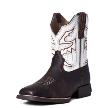 Ariat Youth Sorting Pen Western Boot Marbled Mahogany | BZV5T6ap