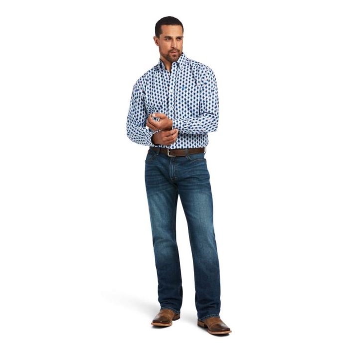 Ariat Abraham Classic Fit Shirt Bele | YOpwxIZ6