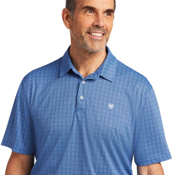 Ariat All Over Print Polo Cerulean Medallion | M9RvpbtU