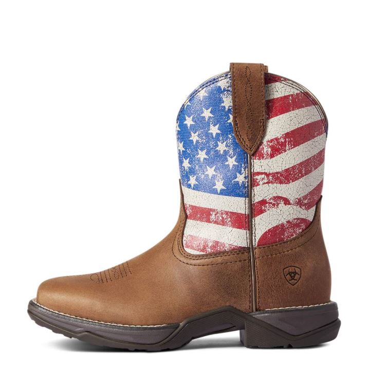 Ariat Anthem Shortie Patriot Western Boot Rdeče Rjave | ySEEm2Rq