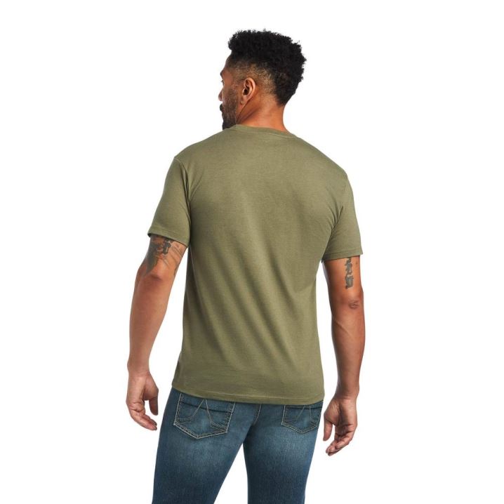 Ariat Ariat Barbed Wire T-Shirt Military Heather | 5ghFVfo9