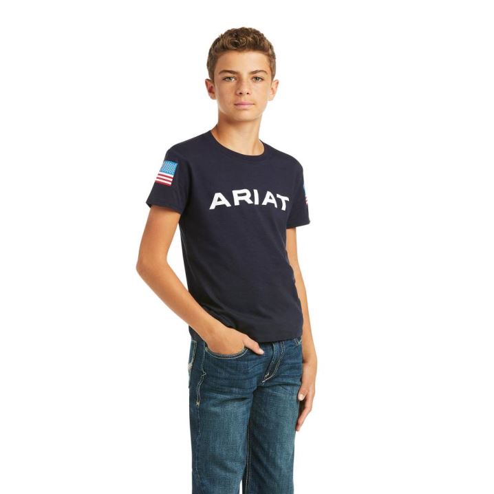 Ariat Ariat Branded T-Shirt Temno Modre | sik8GHLJ