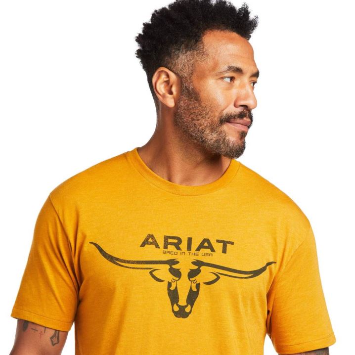 Ariat Ariat Bred in the USA T-Shirt Buckthorn Heather | A9c0hdXT