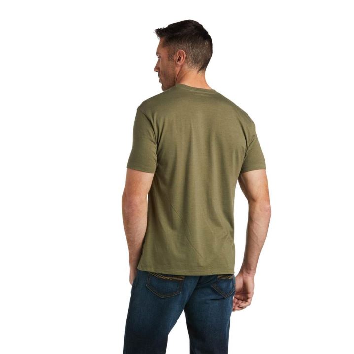 Ariat Ariat Desert Scape T-Shirt Military Heather | NU6xANDa