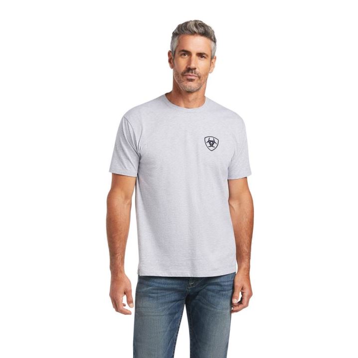 Ariat Ariat Flag Circle T-Shirt Athletic Heather | ZEb4G78P