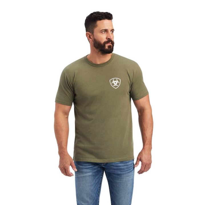 Ariat Ariat Flag T-Shirt Military Heather | tuUYYCLu