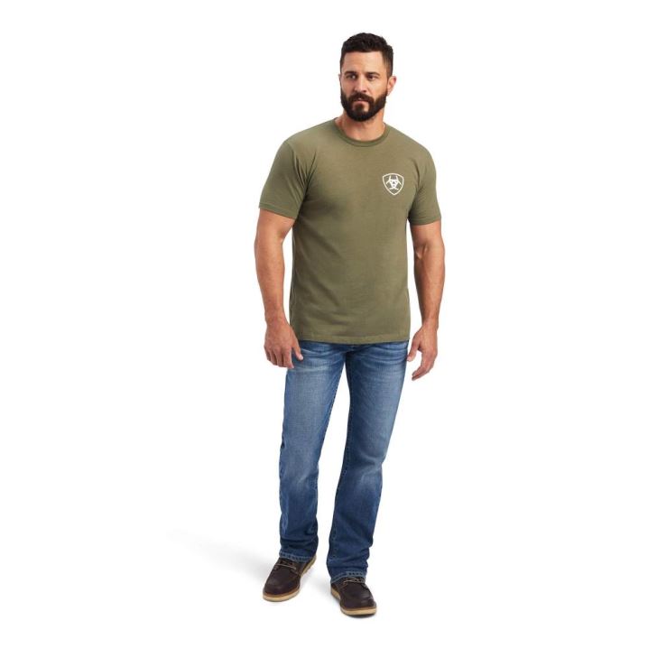 Ariat Ariat Flag T-Shirt Military Heather | tuUYYCLu