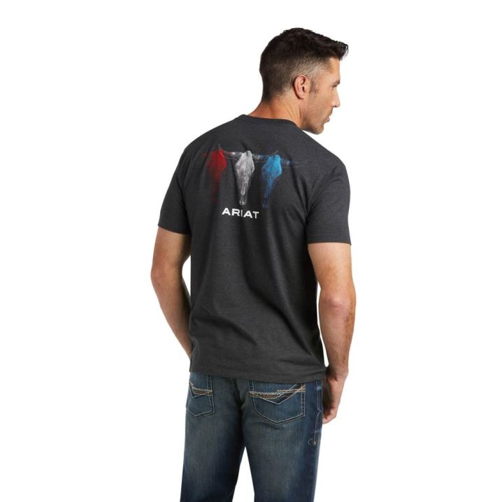 Ariat Ariat Halftone USA T-Shirt Sive | aRFs7wtw