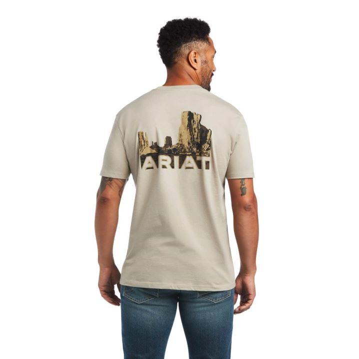 Ariat Ariat Monument Sunset T-Shirt Kaki | kMtBkWCb