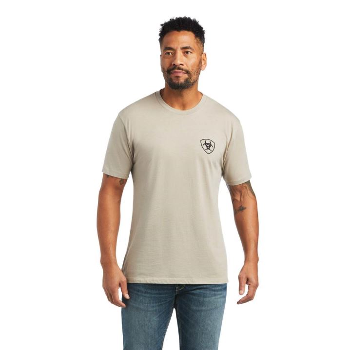 Ariat Ariat Monument Sunset T-Shirt Kaki | kMtBkWCb