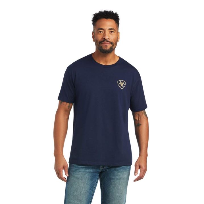 Ariat Ariat Monument Sunset T-Shirt Temno Modre | sLumPCWX