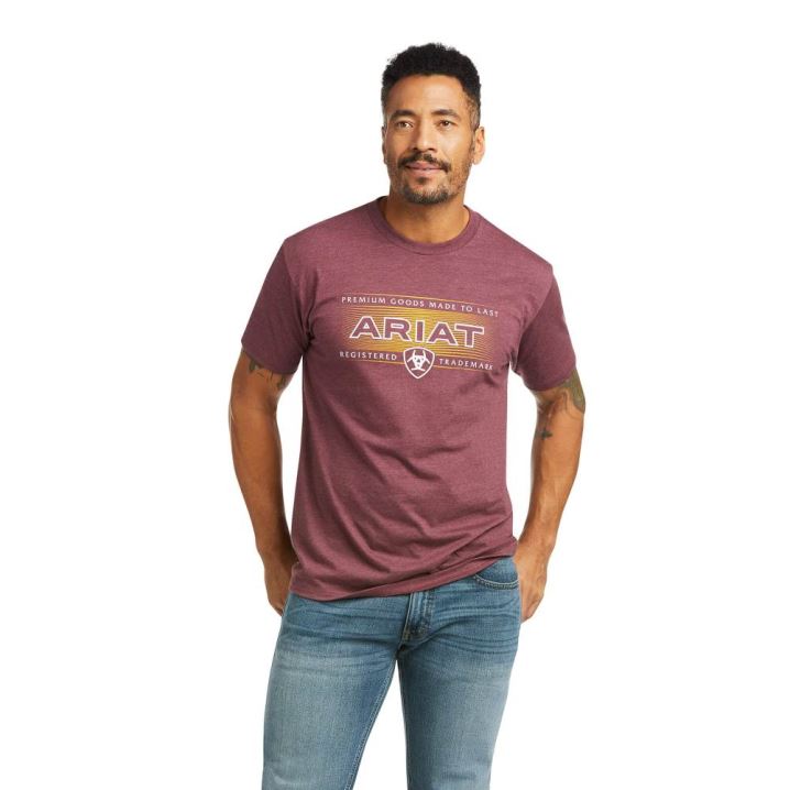 Ariat Ariat Premium Wave T-Shirt Bordo | dMICPqaE