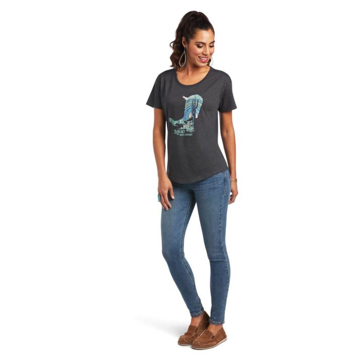 Ariat Ariat Soaring Boot T-Shirt Sive | bezEeNUp