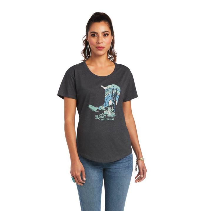 Ariat Ariat Soaring Boot T-Shirt Sive | bezEeNUp