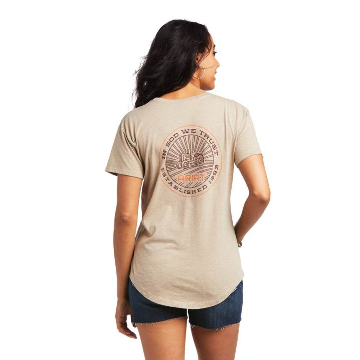 Ariat Ariat Sod Tractor T-Shirt Oatmeal Heather | yxWixaFn