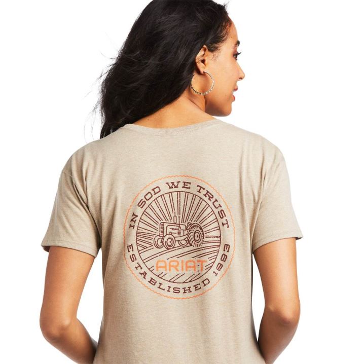 Ariat Ariat Sod Tractor T-Shirt Oatmeal Heather | yxWixaFn