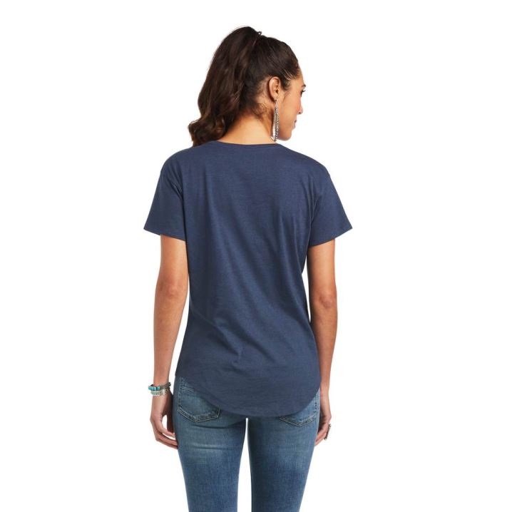 Ariat Ariat Sonora Logo T-Shirt Temno Modre | U0djKT1i