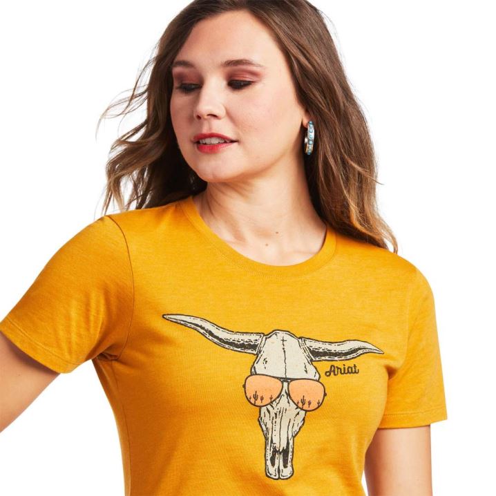 Ariat Ariat Sunglass Skull T-Shirt Buckhorn Heather | TnFh1KR2