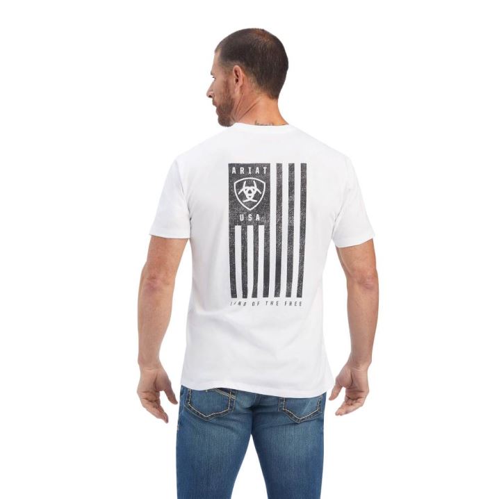 Ariat Ariat Vertical Freedom T-Shirt Bele | MzDLNcDy