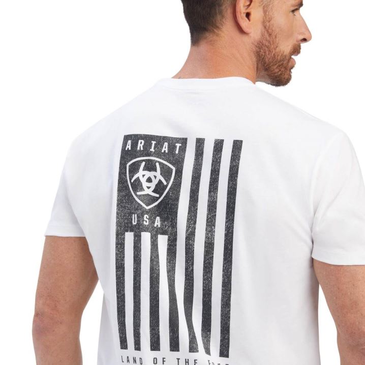 Ariat Ariat Vertical Freedom T-Shirt Bele | MzDLNcDy