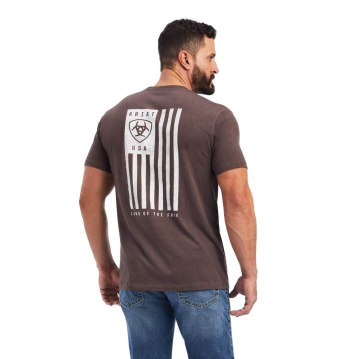 Ariat Ariat Vertical Freedom T-Shirt Rjave | 3cJDV4y9