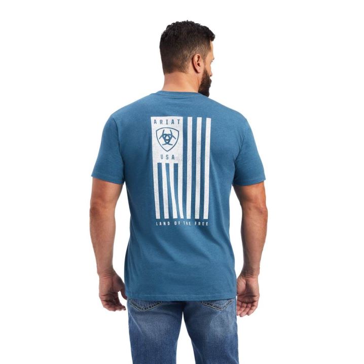 Ariat Ariat Vertical Freedom T-Shirt Sive Modre | sUJsw5qh