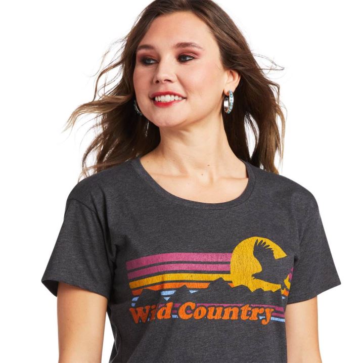 Ariat Ariat Wild Country T-Shirt Sive | AAWN3KVD