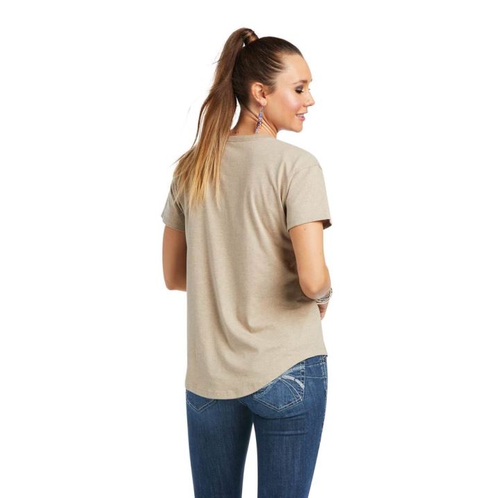 Ariat Ariat Wordmark Tee Oatmeal Heather | LgqCZSxI