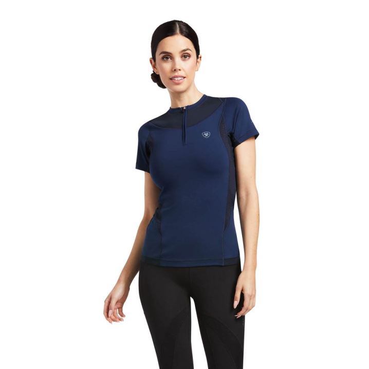 Ariat Ascent Crew Baselayer Temno Modre | Ub6ksIrl