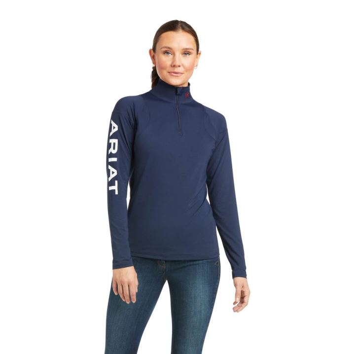 Ariat Auburn 1/4 Zip Baselayer Temno Modre | B7vzlBWI