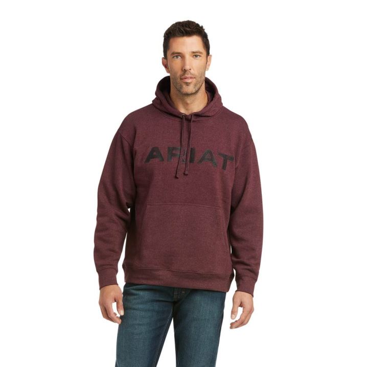 Ariat Basic Hoodie Sweatshirt Malbec Heather Raised Ariat | DsBPHB9b