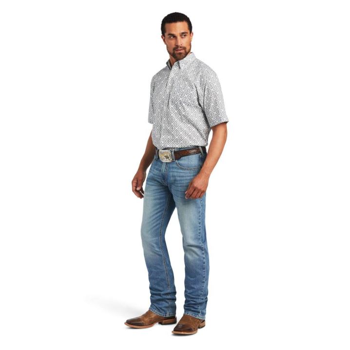 Ariat Baylor Classic Fit Shirt Bele | 6C1FLnu5