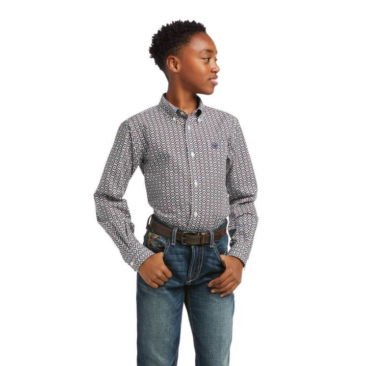 Ariat Beal Classic Fit Shirt Bele | ExYLHRBa