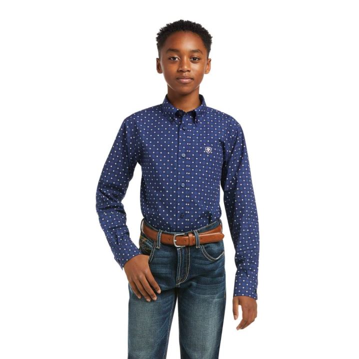 Ariat Bedell Classic Fit Shirt Modre | P7kvy5cM