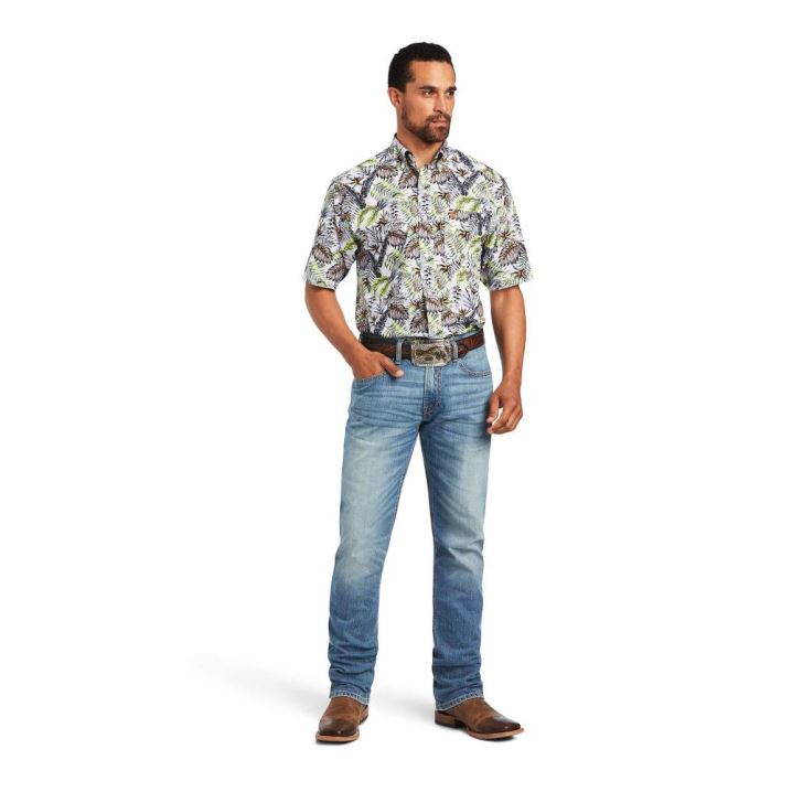 Ariat Blaine Classic Fit Shirt Bele | KhknCFmi