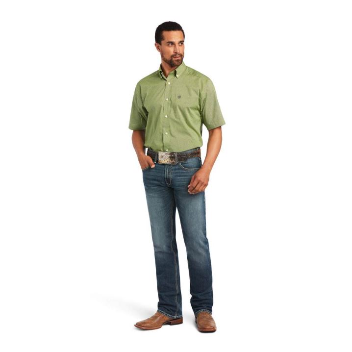 Ariat Branson Stretch Classic Fit Shirt Zelene | op3qV752