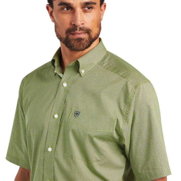 Ariat Branson Stretch Classic Fit Shirt Zelene | op3qV752