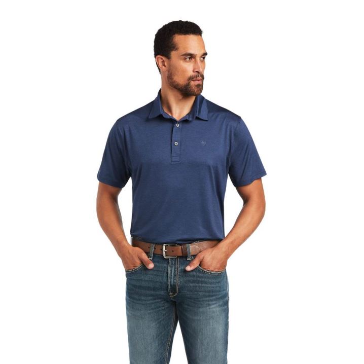 Ariat Charger 2.0 Fitted Polo Temno Modre | CmDRHWy3