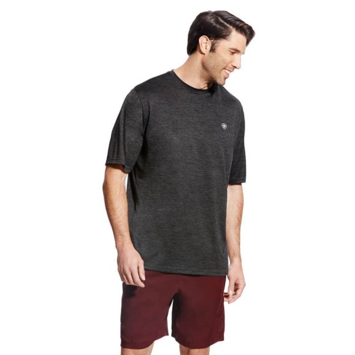 Ariat Charger Basic T-Shirt Temno Sive | H9QoZ9sG