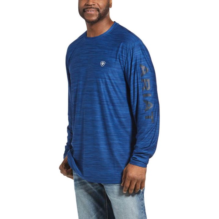 Ariat Charger Logo T-Shirt Cobalt Heather | yYDj0AkZ