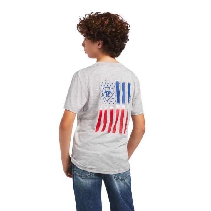 Ariat Charger Patriotic Tee Sive | qCnnAAz5